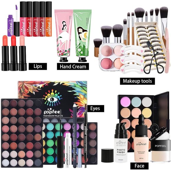 POPFEEL All In One Makeup Kit Gift Set With Eyeshadow Palette Foundation POP003 - Picture 2 of 7